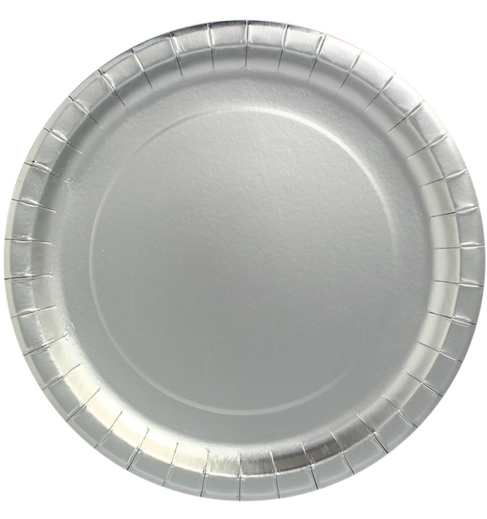Talerz Papierowe Okrągłe "Party" Srebro Ø340mm (3 Sztuk) Talerz Papierowe Okrągłe "Party" Srebro Ø340mm (3 Sztuk)