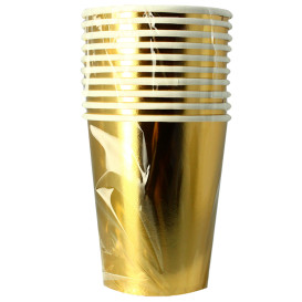 Kubki Papierowe 9 Oz/240ml Złote "Party" (300 Sztuk)