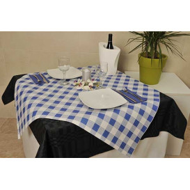 Pre-Cut Paper Tablecloth Blue Checkers 40g 1,2x1,2m (300 Units) 