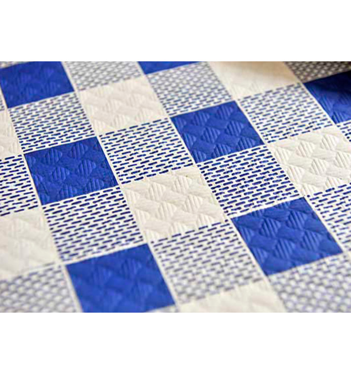 Pre-Cut Paper Tablecloth Blue Checkers 40g 1,2x1,2m (300 Units) Pre-Cut Paper Tablecloth Blue Checkers 40g 1,2x1,2m (300 Units)