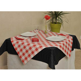 Pre-Cut Paper Tablecloth Red Checkers 40g 1,2x1,2m (400 Sztuk) 