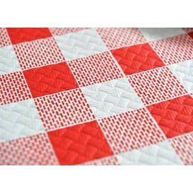 Pre-Cut Paper Tablecloth Red Checkers 40g 1,2x1,2m (400 Sztuk) 