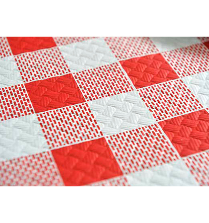 Pre-Cut Paper Tablecloth Red Checkers 40g 1,2x1,2m (400 Sztuk) 