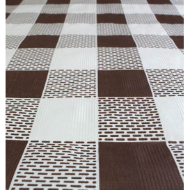 Pre-Cut Paper Tablecloth Brown Checkers 40g 1,2x1,2m (400 Sztuk) 