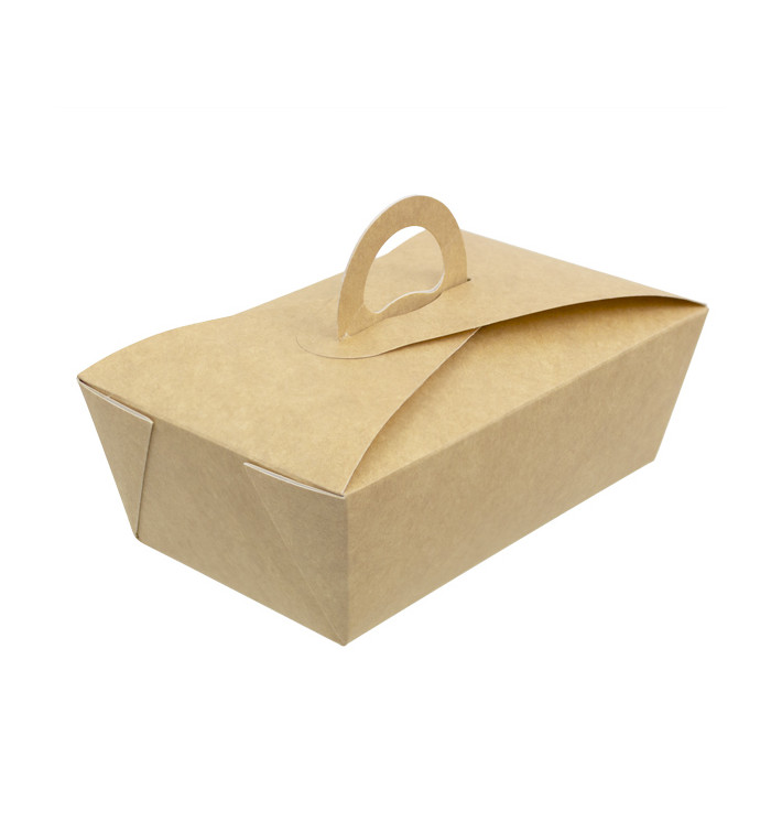 Pudełka na Wynos "Doggi Bag" Kraft z Uchwytami 16x9,5x6cm 1000ml (200 Sztuk) Pudełka na Wynos "Doggi Bag" Kraft z Uchwytami 16x9,5x6cm 1000ml (200 Sztuk)