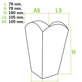 Pudełka na Popcorn Średnie Kraft 90 gr 7,8x10,5x18cm (25 Sztuk)