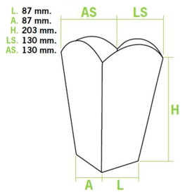 Pudełka na Popcorn Duży Kraft 150 gr 8,7x13x20,3cm (25 Sztuk)