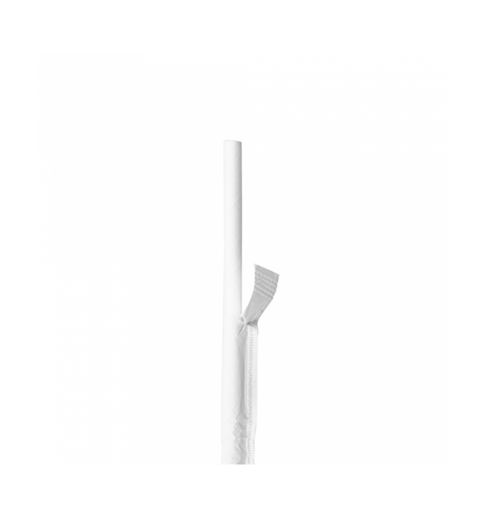 Słomki Prosto Papierowe Białe w Papierku Białe Ø8mm 20cm (4800 Sztuk) Słomki Prosto Papierowe Białe w Papierku Białe Ø8mm 20cm (4800 Sztuk)