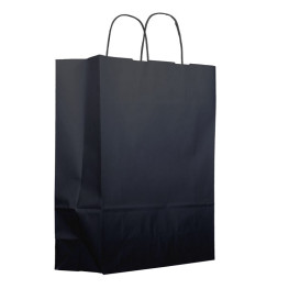 Miski Papierowe Kraft Czarni z Uchwytami 100g 25+11x31cm (200 Sztuk)