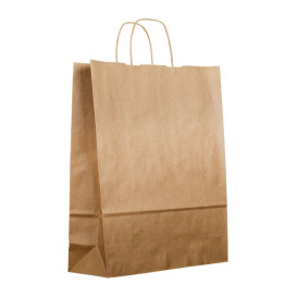 Torby Papierowe Kraft z Uchwytami 100g 25+11x31cm (25 Sztuk)