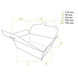 Pudełka na Wynos Amerykanin Małe Kraft 11,8x9x6,3cm 650ml (250 Sztuk)