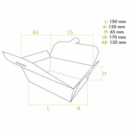 Pudełka na Wynos Amerykanin Średnie Kraft 15x12x6,5cm 1150ml (25 Sztuk)