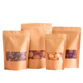 Paper Bag without Handle Kraft and Window 12+6x23,5cm (250 Sztuk)