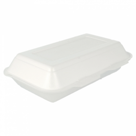 Pojemniki Styropianowe Obiadowe Białe 240x155x70mm (125 Sztuk)