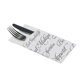 Pocket Fold Paper Napkins "Enjoy your meal" 40x40cm (960 Units)