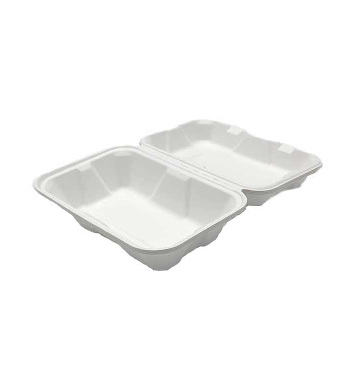 Opakowania MenuBox Trzciny Cukrowej Białe 23x15x7,7cm (200 Sztuk) Opakowania MenuBox Trzciny Cukrowej Białe 23x15x7,7cm (200 Sztuk)