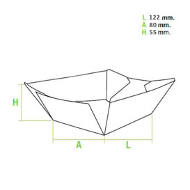 Tacki Łódki Papierowe 525ml Kraft 12,2x8x5,5cm (600 Sztuk)