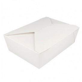 Pudełka na Wynos Kartonowe Amerykanin Białe 19,7x14x6,4cm 1980ml (50 Sztuk)