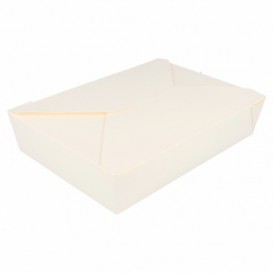 Pudełka na Wynos Kartonowe Amerykanin Białe 19,7x14x4,6cm 1470ml (200 Sztuk)