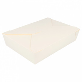 Pudełka na Wynos Kartonowe Amerykanin Białe 19,7x14x4,6cm 1470ml (200 Sztuk)