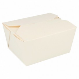 Pudełka na Wynos Kartonowe Amerykanin Białe 11,3x9x6,4cm 780ml (50 Sztuk)