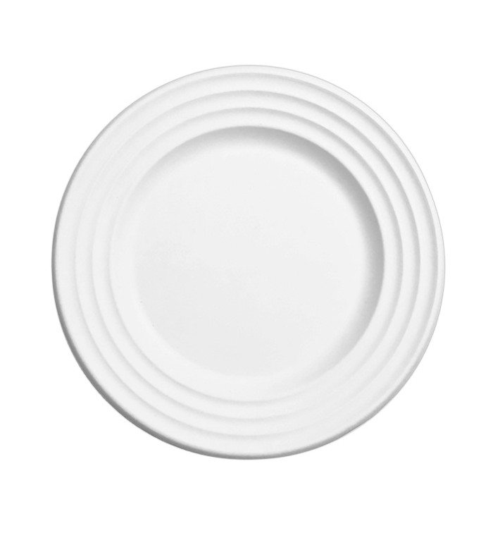 Talerz Trzciny Cukrowej Premium Wave Białe Ø23cm (50 Sztuk) Talerz Trzciny Cukrowej Premium Wave Białe Ø23cm (50 Sztuk)