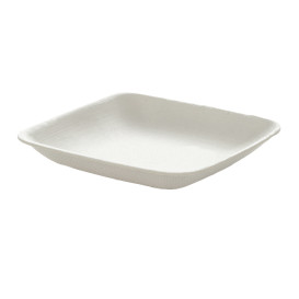 Sugarcane Mini Plate Square Shape White 6,5x6,5 cm (600 Units)