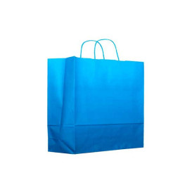 Torby Papierowe Turkusowe z Uchwytami 80g 20+10x29 cm (200 Sztuk)