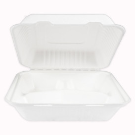 Pojemniki Zawiasie Trzciny Cukrowej + PLA 3C 23x23x7,5cm (50 Sztuk)