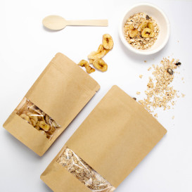 Paper Bag without Handle Kraft and Window 12+6x23,5cm (50 Uds)