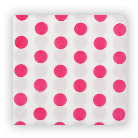 Serwetki Papierowe "Polka Dot Fuchsia" 2 Warstwi 40x40cm (600 Sztuk)