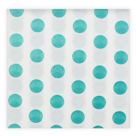 Serwetki Papierowe "Polka Dot Turkusowe" 2 Warstwi 40x40cm (600 Sztuk)