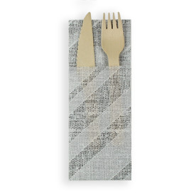 Serwetki Zestaw Sztućców Papierowe Wiatr Czarni 30x40cm (30 Sztuk)