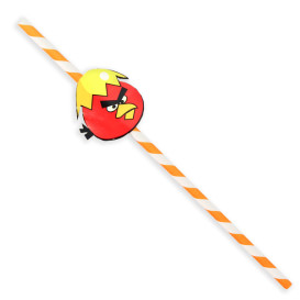 Słomki Papierowe ze Ptaki Ø6mm 24cm (1000 Sztuk)