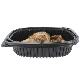 Pojemniki Prostokątny PP Czarni 400ml 190x140x32mm (40 Sztuk)