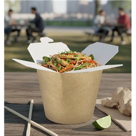 Pojemniki Żywność na Wynos 100% ECO Kraft 16Oz/480ml (500 Sztuk)