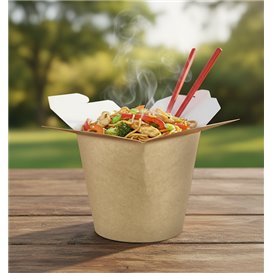 Pojemniki Żywność na Wynos 100% ECO Kraft 16Oz/480ml (500 Sztuk)