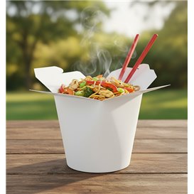 Pojemniki Żywność na Wynos 100% ECO Biały 16Oz/480ml (50 Sztuk)
