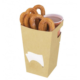 Pudełka Kartonowe na Churros z Czekolada Kraft 78x78x179mm (25 Sztuk)