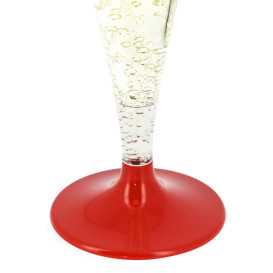 Kieliszki Plastikowe do Wina Musującego na Podstawie Czerwerne 140ml 2P (400 Sztuk)
