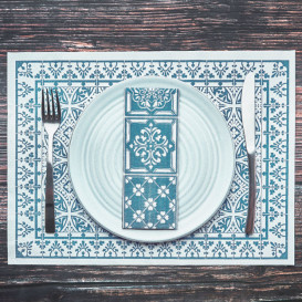 Podkładki na Stół Papierowe 30x40cm "Alhambra" Turkusowy 50g/m² (1000 Sztuk)