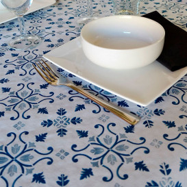 Obrus Papierowy Dekoracje 1x1m "La Valenciana" Turkusowy 40g/m² (400 Sztuk)
