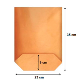 Torba Papierowa z Sześciokątnym Dnem Kraft 23x35cm (50 sztuk)