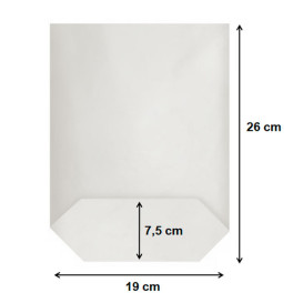 Torba Papierowa z Sześciokątnym Dnem Biały 19x26cm (50 sztuk)