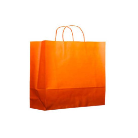 Torby Papierowe Orange z Uchwytami 80g 20+10x29 cm (25 Sztuk)