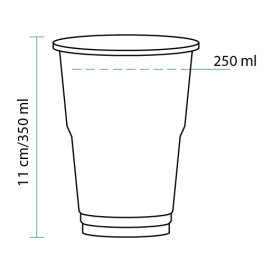 Kubki Plastikowe PET Szkło Przezroczyste 350 ml (50 Sztuk)