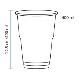 Kubki Plastikowe PET Szkło Przezroczyste 490 ml (60 Sztuk)