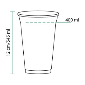 Kubki Plastikowe Sztywni PET 545ml Ø9,8cm (600 Sztuk)