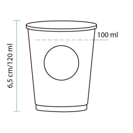 Kubki Kartonowe Eco. BioWare PLA 4Oz/120ml Ø6,2cm (2000 Sztuk)