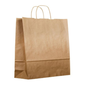 Torby Papierowe Kraft z Uchwytami 120g/m² 36+24x39cm (50 Sztuk)